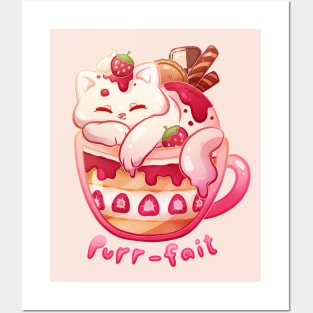 Strawberry Purr-fait Posters and Art